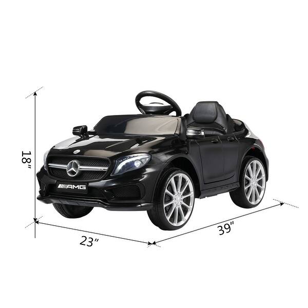 dimension image slide 0 of 3, Mercedes Benz Electric Car for Kids, 4 Rounds Remote Control Car