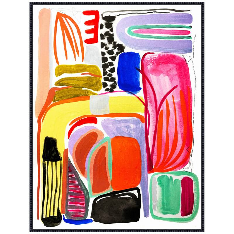Kate and Laurel Sylvie Abstract 08 Framed Canvas by Emma Daisy
