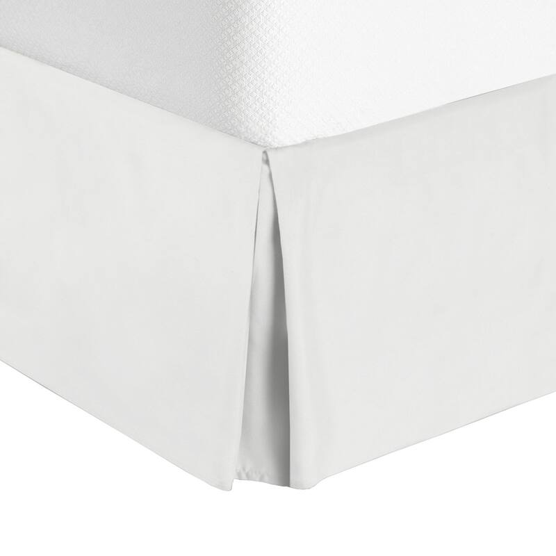 Luxury Microfiber Pleated Bed Skirt 14 Inch Drop Queen Size - White