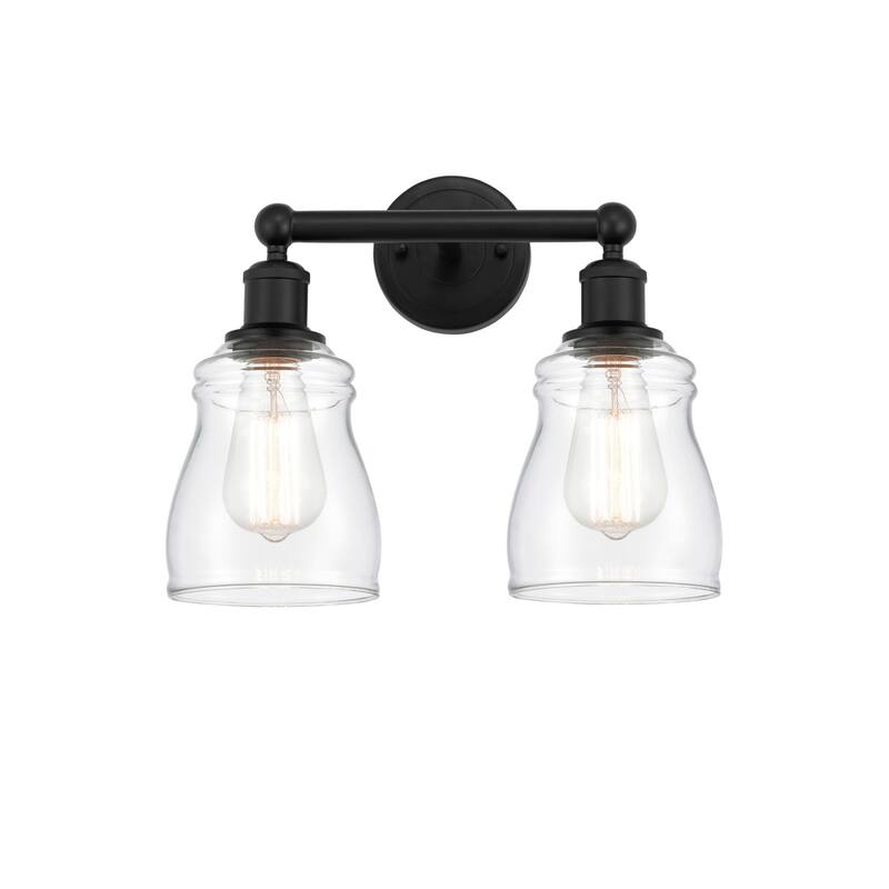 Innovations Lighting 616-2W-12-14 Ellery Vanity Ellery 2 Light 14" - Matte Black / Clear