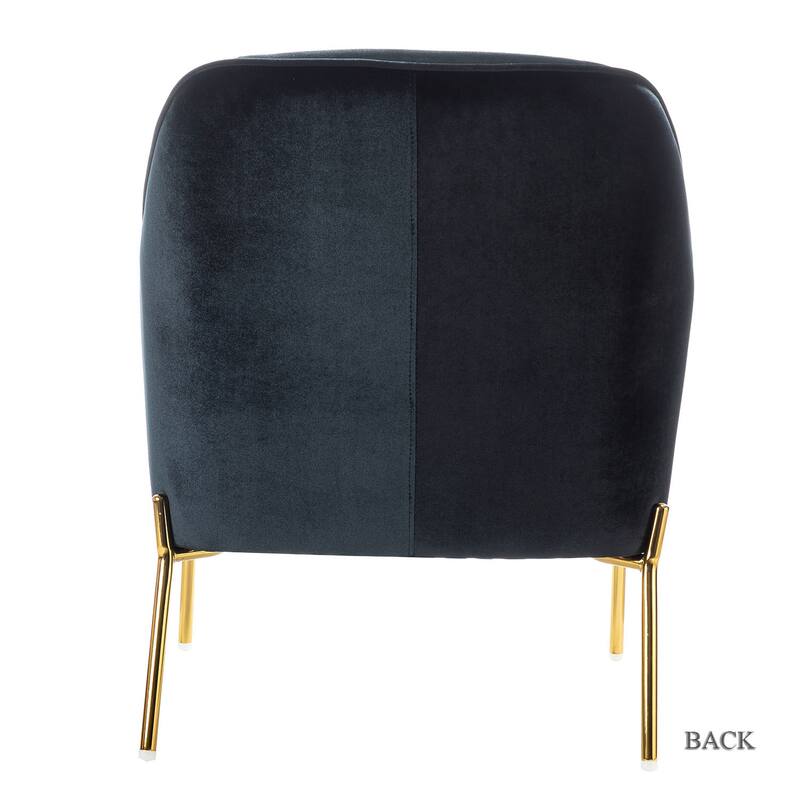 Marina Modern Velvet Accent Chair with Golden Legs Set of 2 by HULALA HOME