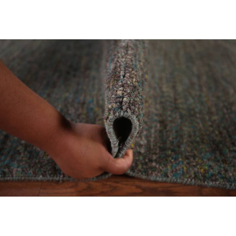 Contemporary Gabbeh Indian Area Rug Hand-Knotted Wool Carpet - 9'0" X 12'2"