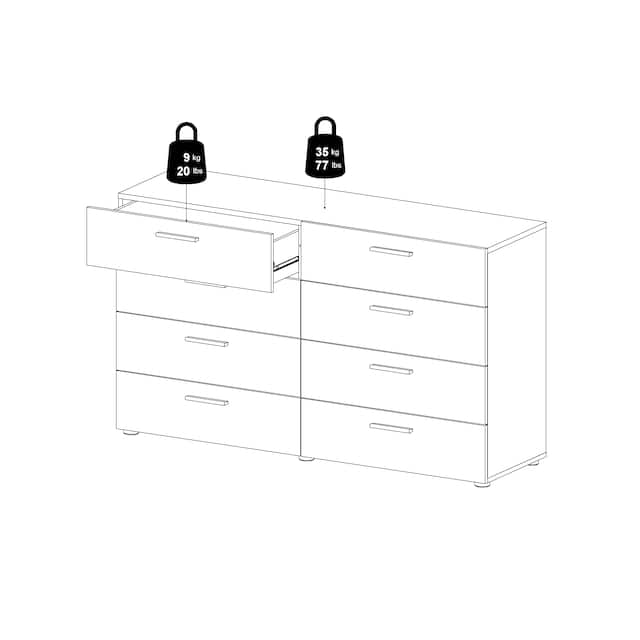 Porch & Den Angus Space-saving 8-Drawer Double Dresser