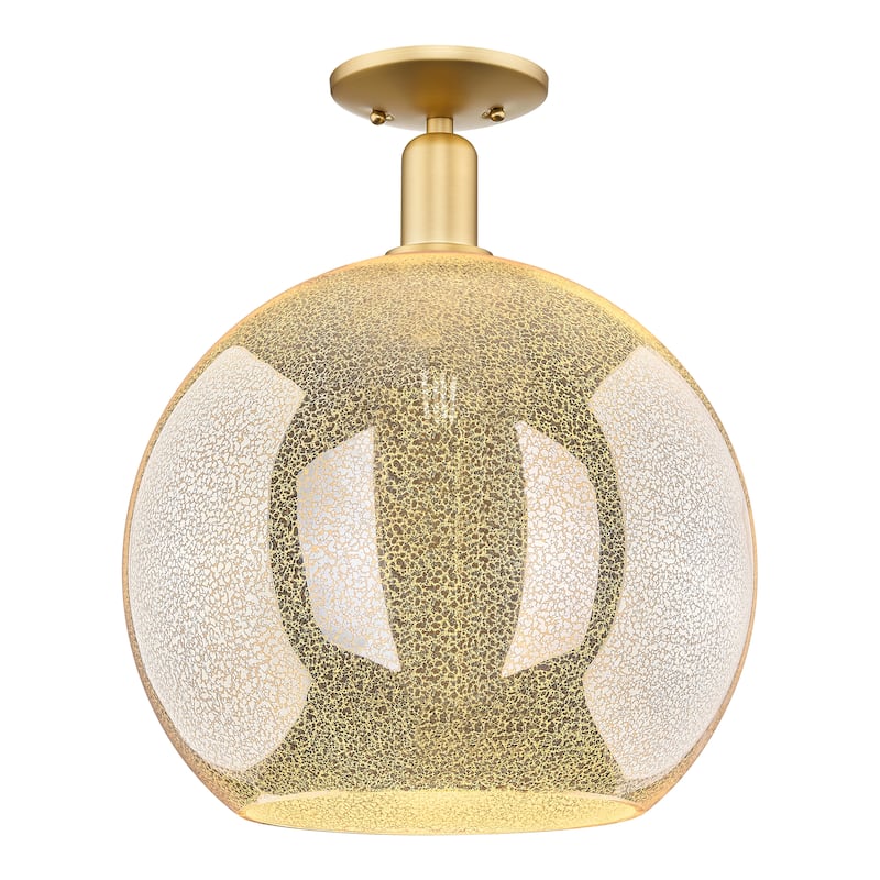 Innovations Lighting Endless Possibilities Arcadia - Athens - 1 Light 14" Semi-Flush Mount - Mercury/Satin Gold