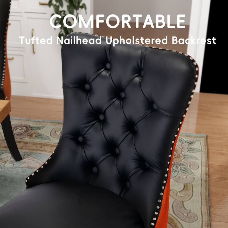 Tufted Naliheads Solid Wood Upholstered Dining Chairs Set of 8