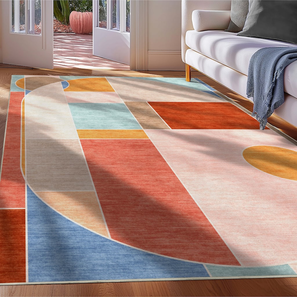 Well Woven Apollo Essence Modern Geometric Flat Pile Area Rug