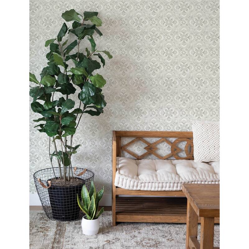 Chesapeake Marjoram Blush Floral Tile Wallpaper