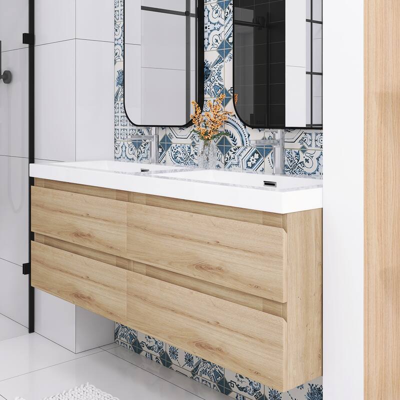 Floating Bathroom Vanity with two Resin Top
