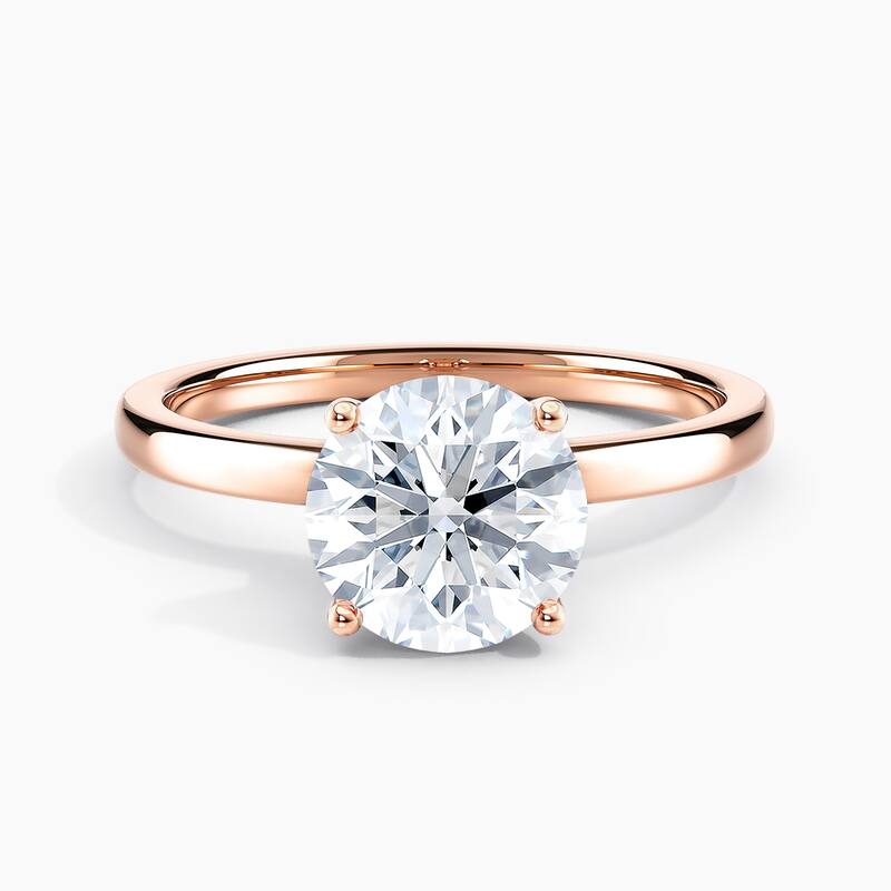 Auriya 14k-White Gold Lab Grown Round Ribbon-Halo Diamond Engagement Ring 0.60 to 5.10 ct. tw. (F-G VS.) - 1.00 ct. center - 7.5 - Rose