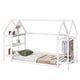 preview thumbnail 31 of 39, Kids bedroom set Twin size wood house bed with storage shelf and hanger