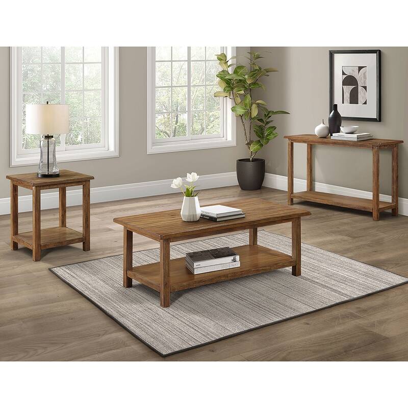 Castleton Distressed Brown Wood Entryway Sofa Console Table