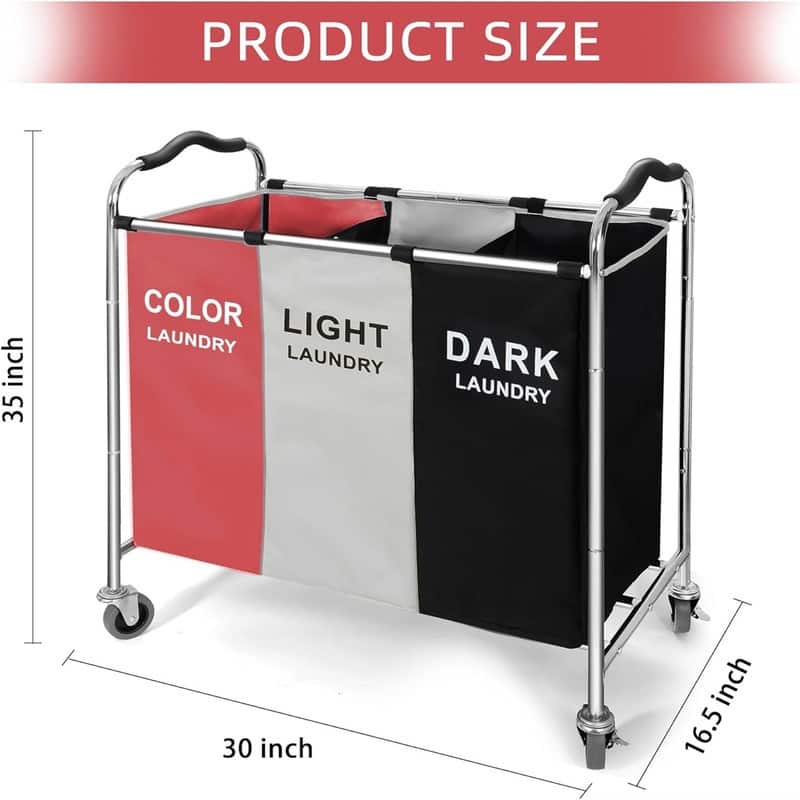 240L Laundry Hamper Large Laundry Basket with Wheels - 35"L x 16"W x 30"H