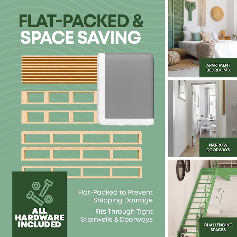 ONETAN , 5” & 8" Easy Wood Box Spring/Foundation with Simple Assembly, White.