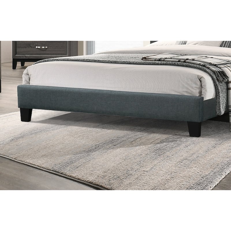 Gorgeous 1pc Eastern King Size Bed Charcoal Polyfiber Platform Bedframe Slats Bedroom Furniture