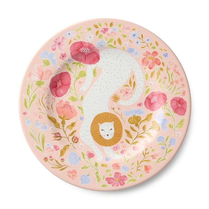 Certified International Menagerie 9" Salad/Dessert Plates, Set of 4 Assorted Designs - 9.00"L x 9.00"W x 1.00"H