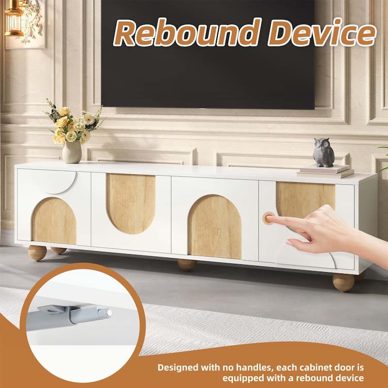 Elegant Console Table with 5 Solid Wood Legs