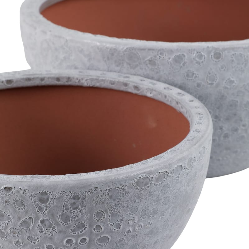 Pottery Bowl Planters Round Design Decorative Bowl Style (Set of 2)