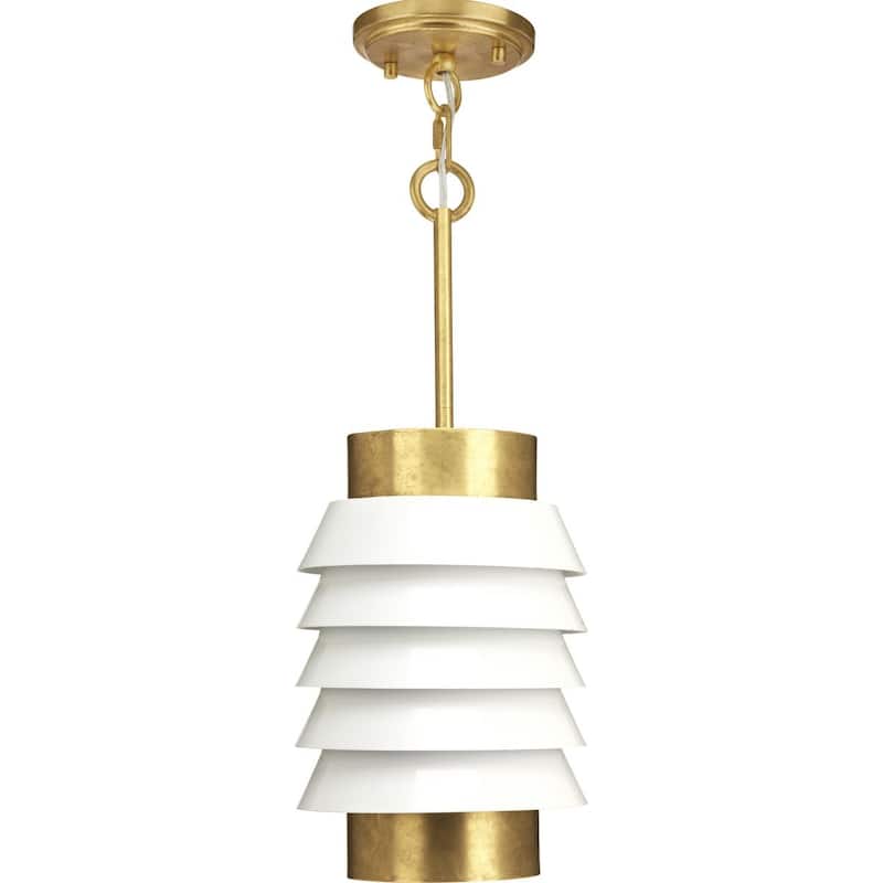 POINT DUME® Onshore Collection Brushed Brass Pendant - 8 in x 8 in x 13 in - 8 in x 8 in x 13 in