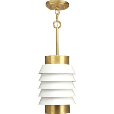 POINT DUME® Onshore Collection Brushed Brass Pendant - 8 in x 8 in x 13 in