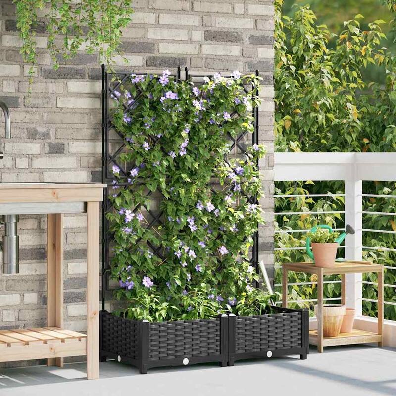 vidaXL Garden Planter with Trellis