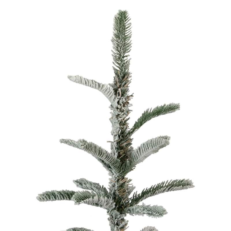 Real Touch™️ Slim Flocked Nordmann Fir Artificial Christmas Tree - 6.5' - Unlit - 6.5 Foot