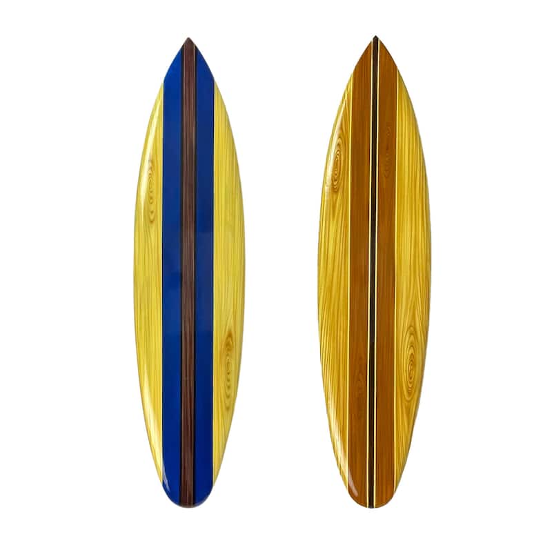 39 Inch Wooden Surfboard Decorative Wall Hanging Beach Decor - Multi-Color