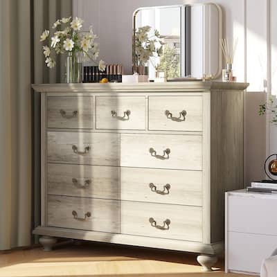 Rustic 9 Drawers Dresser for Bedroom, Living Room