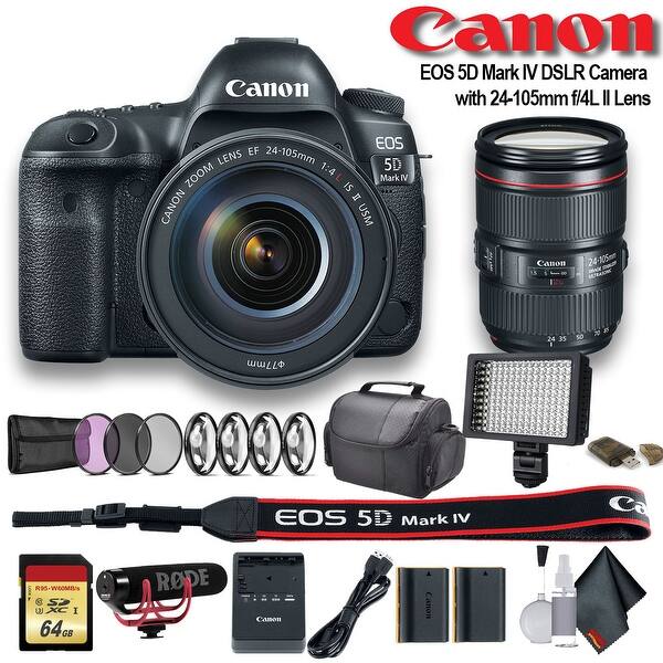 Shop Canon Eos 5d Mark Iv Dslr Camera W 24 105mm Lens Intl Model Bundle Overstock 25715528 Black