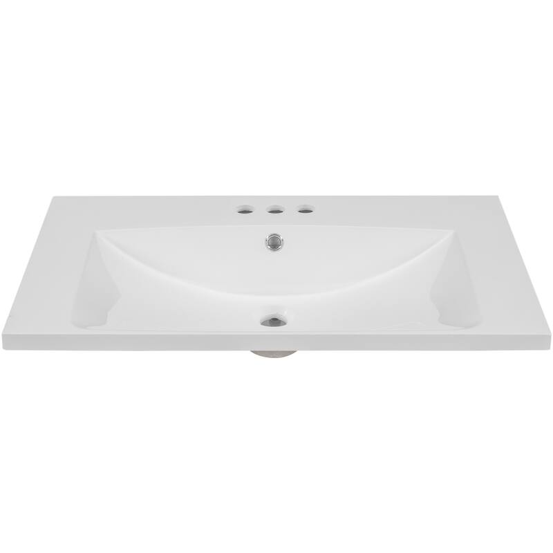 GDFStudio - Harper Caldwell 30-Inch Single Bathroom Vanity Top with Integrated Ceramic Basin - 30"