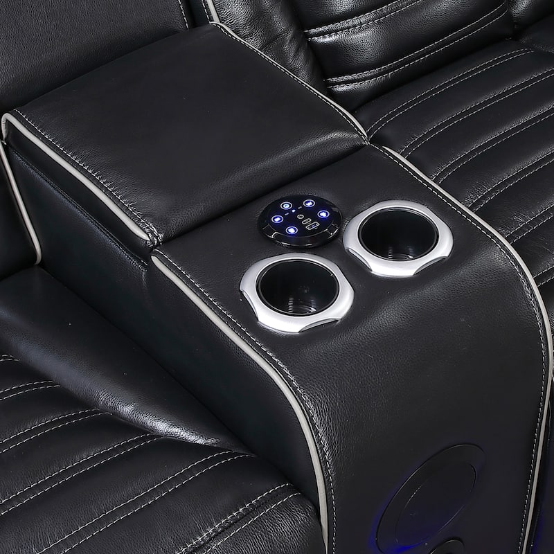 Arbor 73" Leather Power Double Reclining Loveseat with Center Console