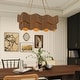 preview thumbnail 1 of 7, Mira 6-Light Handwoven Linear Large Island Light Boho Chandelier for Dining Room Kitchen Island Living Room in Brass - 38 Wide