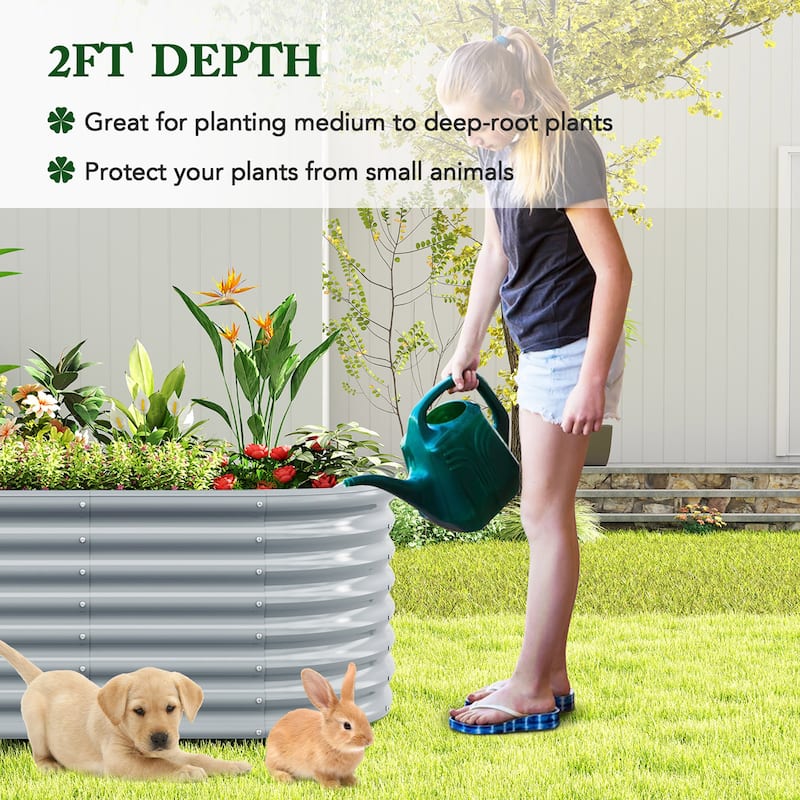 Gymax Raised Garden Bed Kit Planter Raised Garden Boxes Outdoor 65'' x