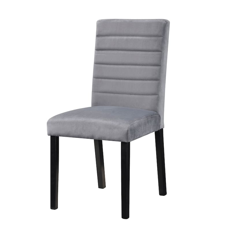 Black/Gray Velvet Upholstered Wood Frame Dining Chair, Set of 2, Sturdy Dining Chair for Dining Rooms - 15.5