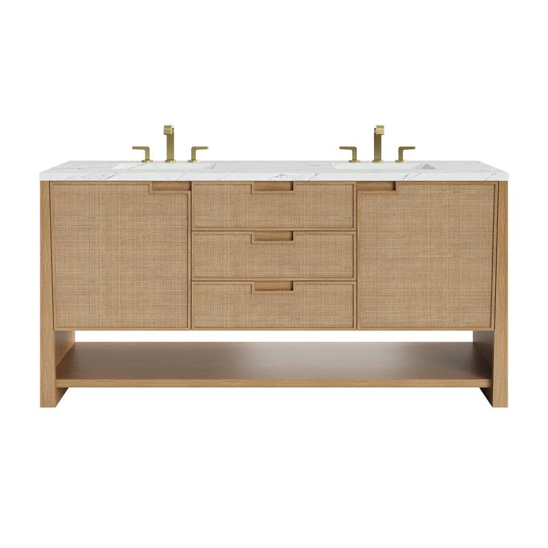 Solene 72" Double Vanity, Seaside Oak - 72