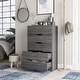 preview thumbnail 24 of 22, Furniture of America Marlone Contemporary Flush Base 5-drawer Chest Distressed Grey