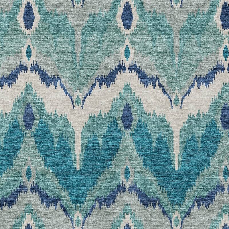 HomeRoots Ikat Transitional Rectangle Outdoor Rug