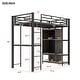 preview thumbnail 2 of 9, Twin Size Metal Loft Bed with Built-in Wardrobe, Desk & Shelves, Black