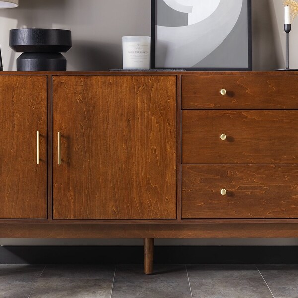 Mid Century Modern 3-Drawer and 2-Door Acorn Sideboard - Bed Bath