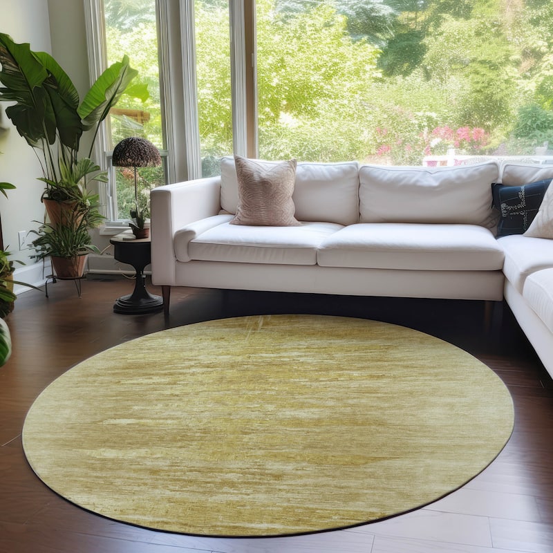 Machine Washable Indoor/ Outdoor Chantille Solid Ombre Rug