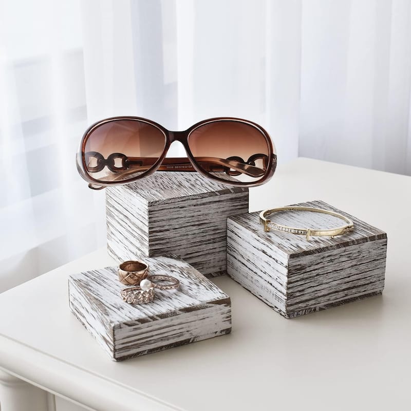 Wooden 3 Pcs Square Risers for Display