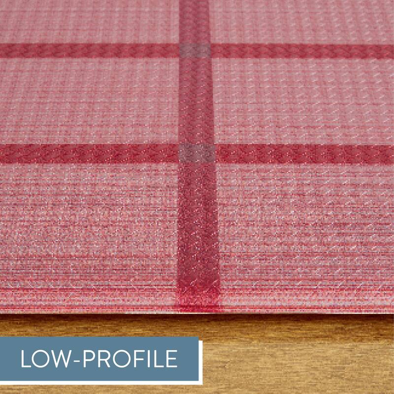 TOWN & COUNTRY BASICS Windowpane Plaid Anti Fatigue Kitchen Mat Non-Slip Backing