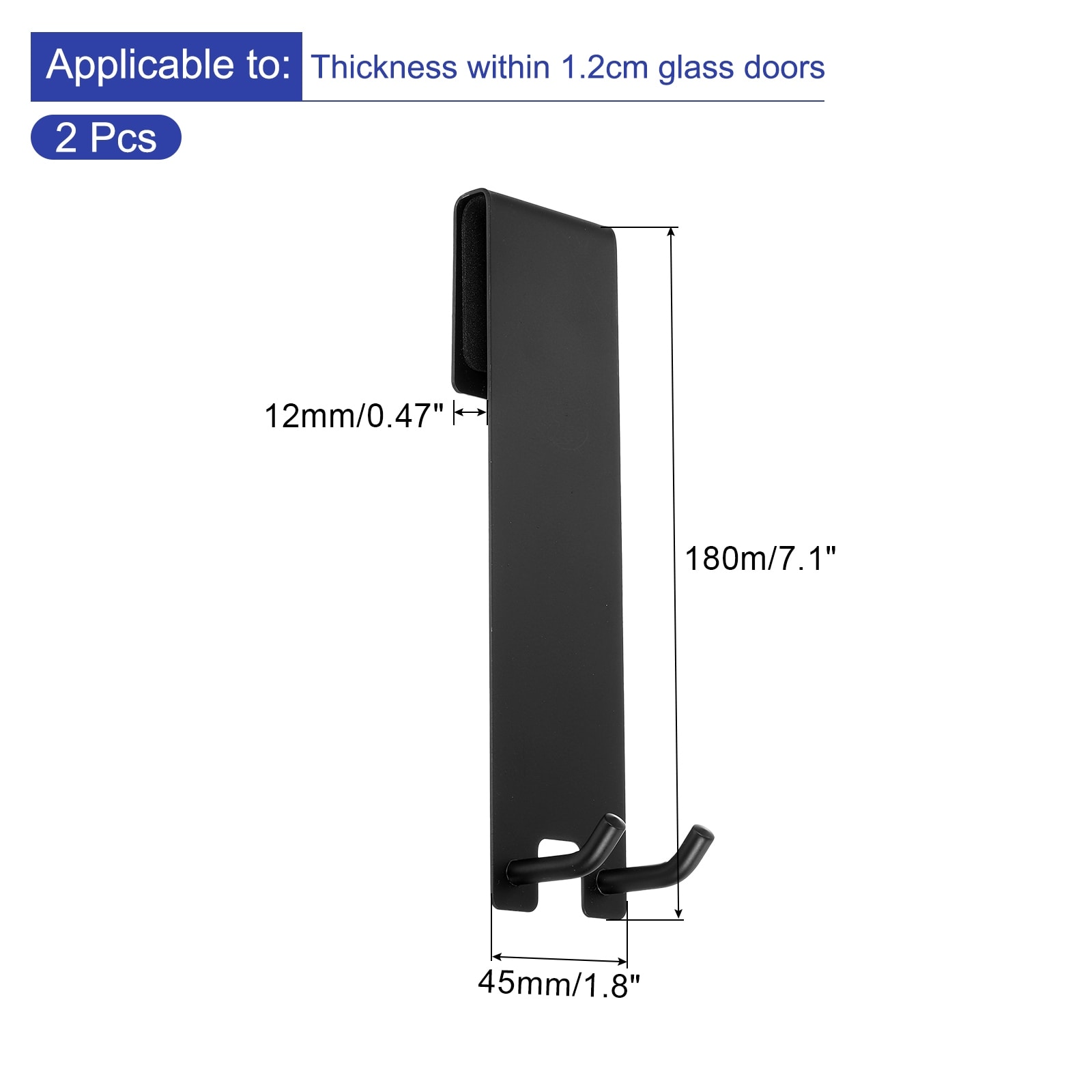 Shower Door Hooks, Stainless Steel Extended Over Door Hooks Glass Door Hook Shower Towel Hooks for Frameless Glass Shower Door