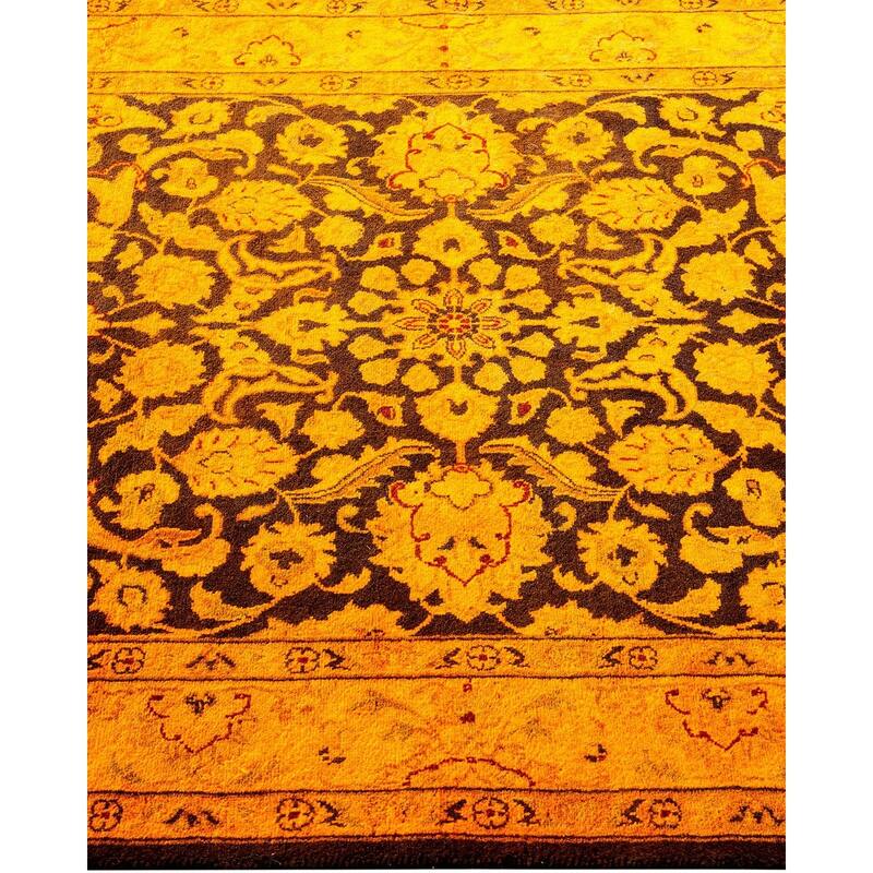 Overton Hand Knotted Wool Vintage Inspired Modern Contemporary Overdyed Gold Area Rug - 3' 1" x 5' 5"