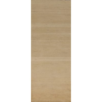 Striped Gabbeh Modern Runner Rug Hand-Knotted Wool Carpet - 2'10"x 9'6"