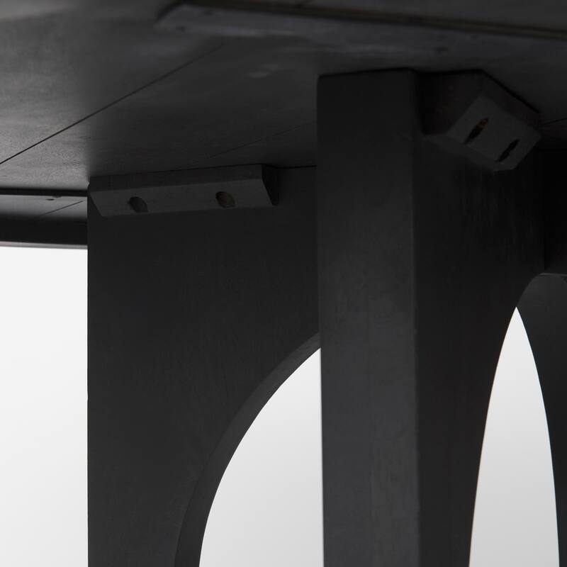 Liesl Black Solid Wood Round Dining Table