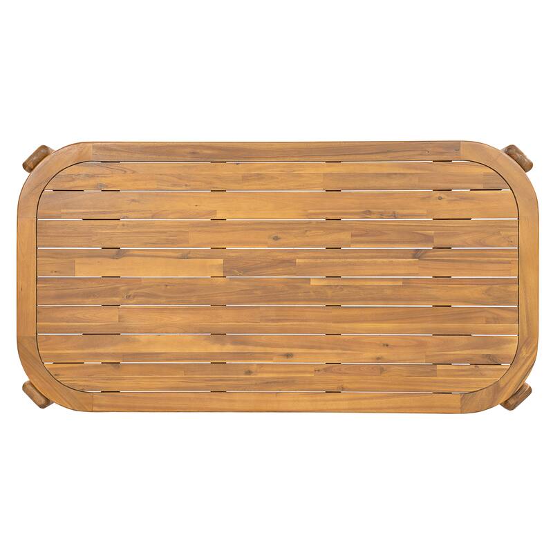 Scott Living Kaja Modern Outdoor Solid Wood Dining Table with Slat Top Design