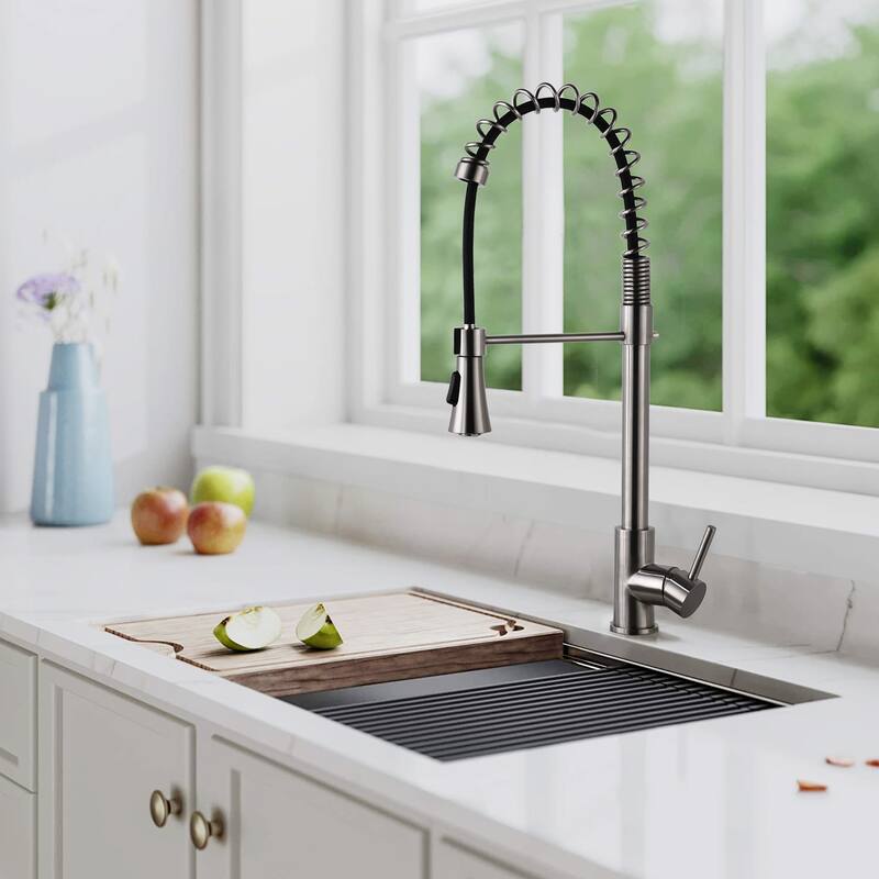 Modern Single Handle Commercial Spring High Arc Kitchen Faucet