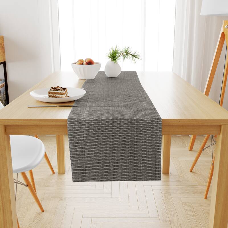Fabstyles Casual Classic Extra Thick Cotton Table Runner Handmade - 13"x54" - Smoke