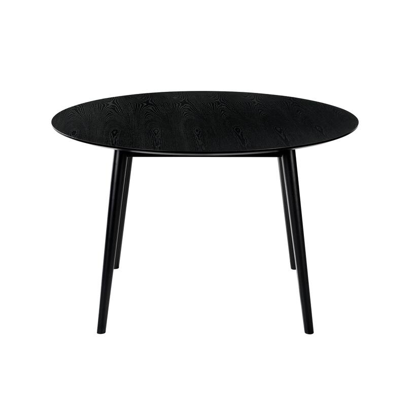 Round Dining Table 42 Inch - Black Wood Table, Scandinavian Style, Modern Dining Room Table, Cozy Meals