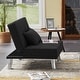 preview thumbnail 2 of 16, Modern Fabric Single Sofa Bed with Ottoman, Convertible Folding Futon Sofa Chair, Lounge Chair Set with Metal Legs